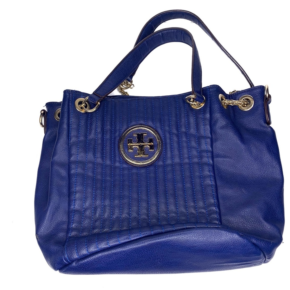 Tory Burch Blue Bucket Tote Hobo Bag - Picture 1 of 6